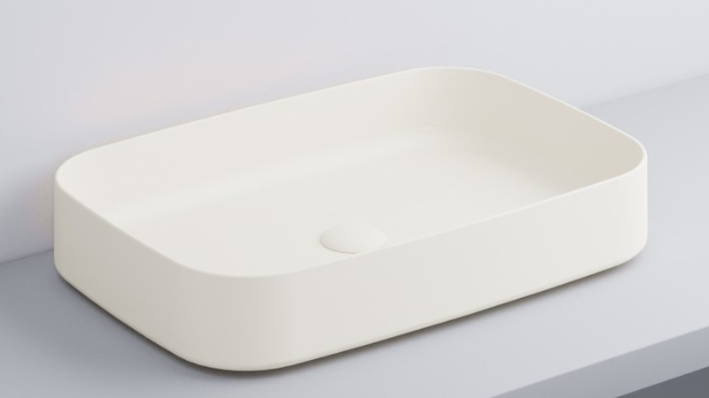 CIELO - SHCOLAR60COLOR BCO 長方形洗面盤， 光白色