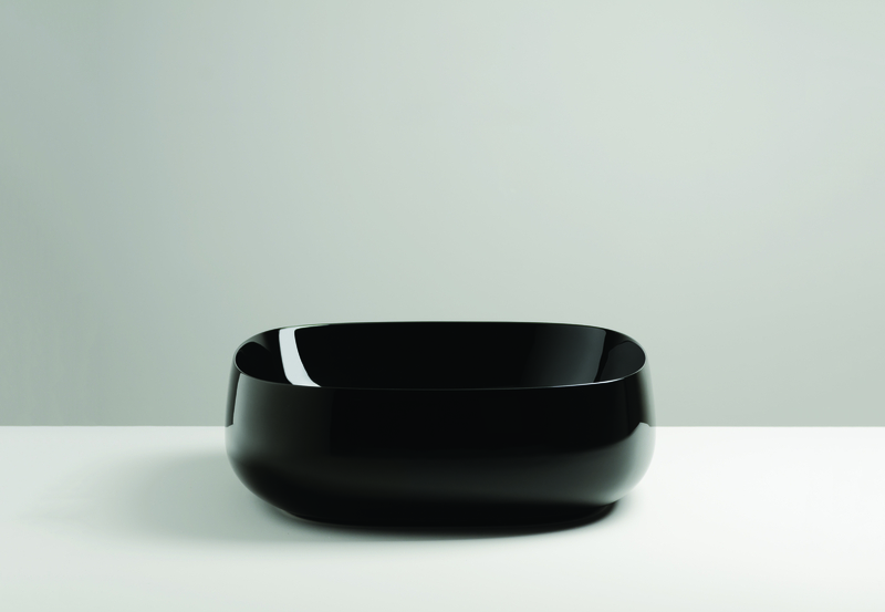 VALDMA - SEL0102A SEED Washbasin 45x40 h15 Glossy Black 長方形枱上臉盆(亮黑色)