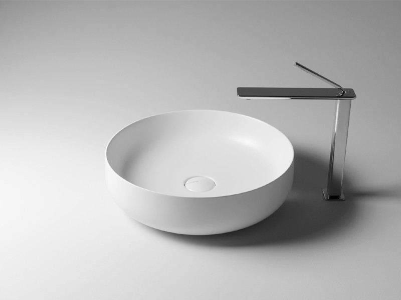 VALDMA - SEL0800A SEED Washbasin 45 h13 Glossy White 圓形枱上臉盆(亮白色)