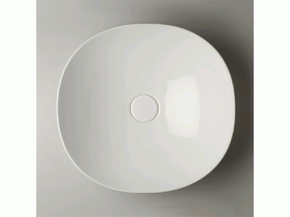 VALDMA - POL0100A POD Washbasin 42x42 Glossy White 四方圓角枱上臉盆(亮白色)